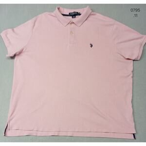 U.S. Polo Assn. (3XL) Men's Pink Luxury Feel Polo Shirt